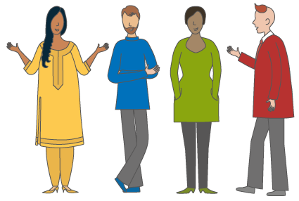 ILL_131_Four-people-in-the-four-colour-energies-(D) transparent background