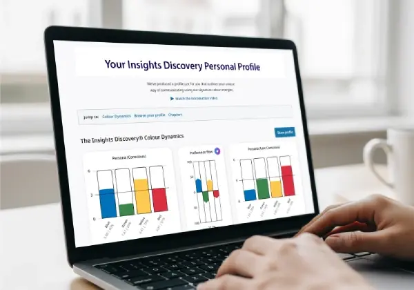Insights Discovery Profile on a laptop